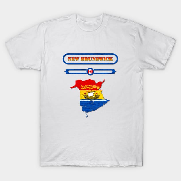 NEW BRUNSWICK, CANADA, MAP OF NEW BRUNSWICK. SAMER BRASIL T-Shirt by Samer Brasil